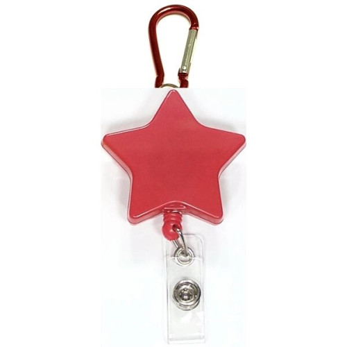 Star shape retractable badge holder with carabiner