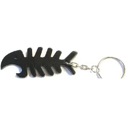 Fish Bone Shaped Metal Bottle Opener with Key Holder