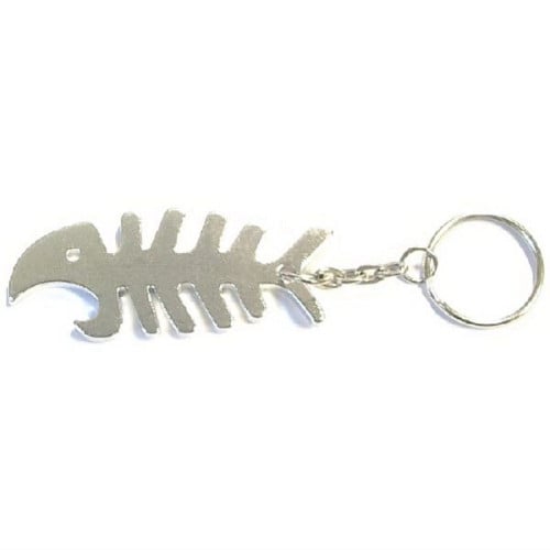 Fish Bone Shaped Metal Bottle Opener with Key Holder
