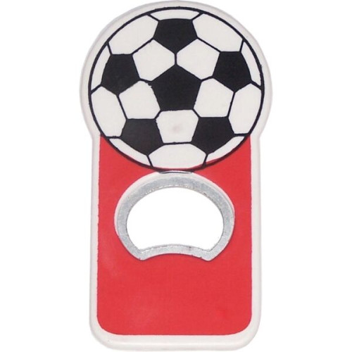 Jumbo size soccer shape magnetic bottle opener