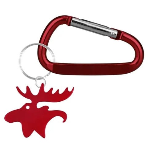 Moose Shape Bottle Opener Key Chain with Carabiner