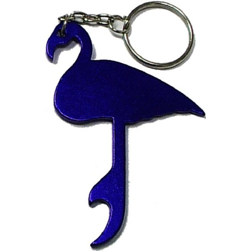 Flamingo shape bottle opener keychain