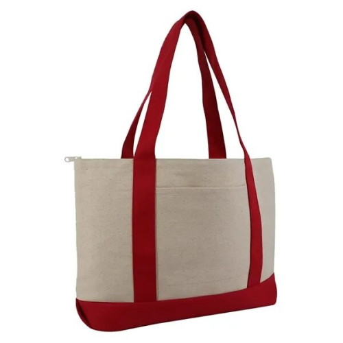Liberty Bags Large Zippered Cotton Canvas Tote