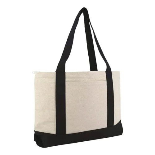 Liberty Bags Large Zippered Cotton Canvas Tote