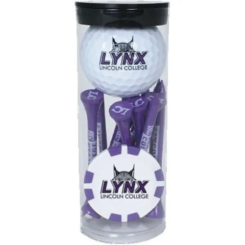 Golf Ball, Marker Poker Chip & Tee Set Tube - Custom Imprint