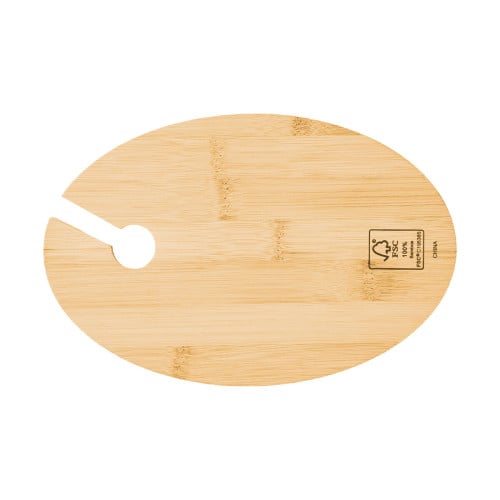 Wine & Dine Recessed Bamboo Tray With Wine Glass Holder