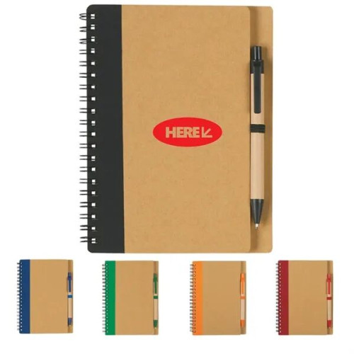 Eco Friendly Spiral Notebook with Pen