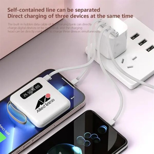 5000mAh Power Bank with Built-In Cables