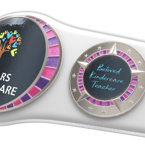 Express Vibraprint White Juniors Championship Belt