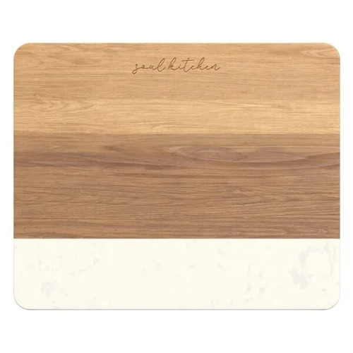 BROOKE   ACACIA WOOD AND FAUX MARBLE CUTTING BOARD