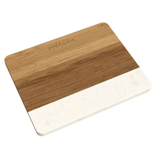 BROOKE   ACACIA WOOD AND FAUX MARBLE CUTTING BOARD