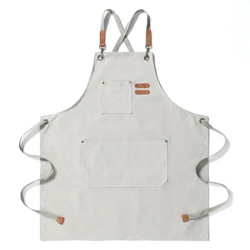 Canvas Work Apron with Adjustable Cross-Back Straps