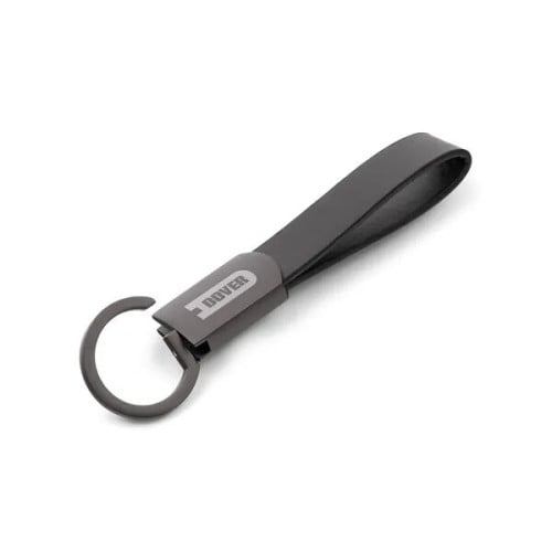 Axis Gunmetal Leather Keyring