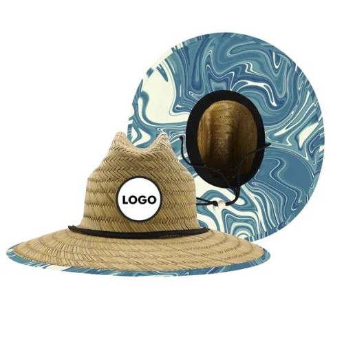 Lifeguard Straw Hat with Full Color Imprint