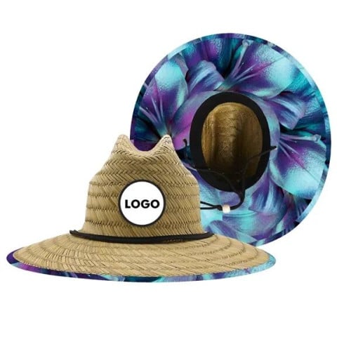 Lifeguard Straw Hat with Full Color Imprint