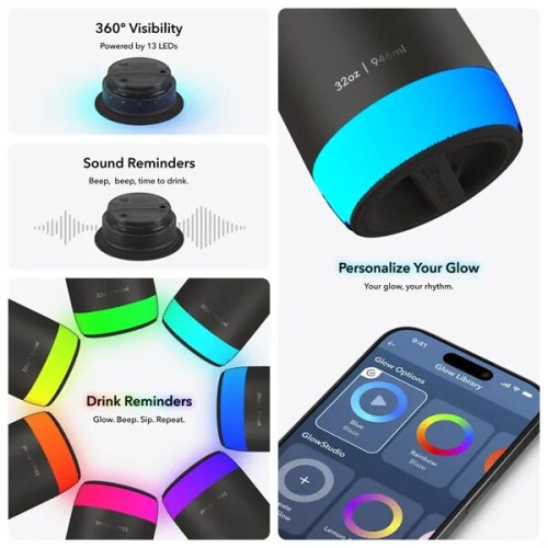 HidrateSpark® 32 oz. PRO 2 Bottle with Chug Lid, Laser, Pre