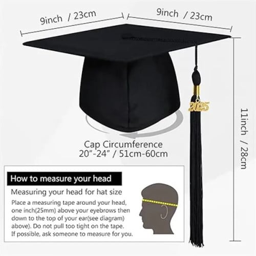 Matte Schoole Graduation Cap With Tassel