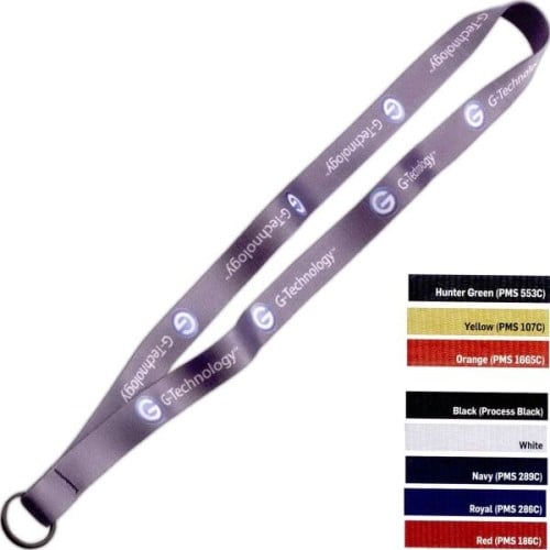 1" Dye-Sublimated Sewn Lanyard with Black Split Ring
