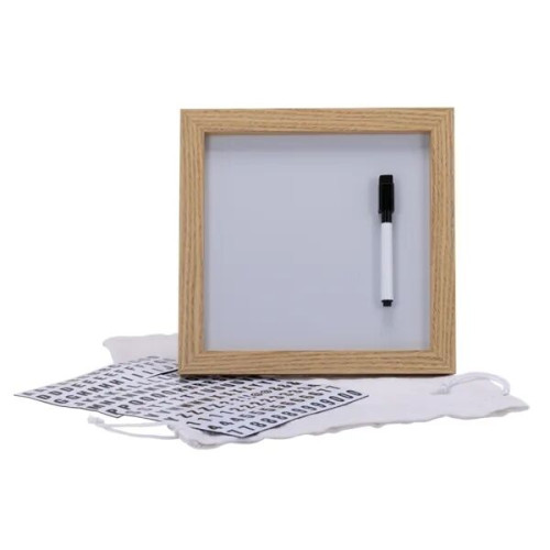 Magnetic Letter White Board with Wood Frame