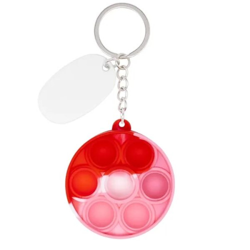 Push Pop Bubble Round Fidget Sensory Keychain