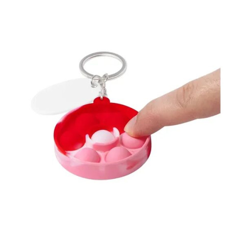 Push Pop Bubble Round Fidget Sensory Keychain