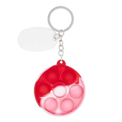 Push Pop Bubble Round Fidget Sensory Keychain
