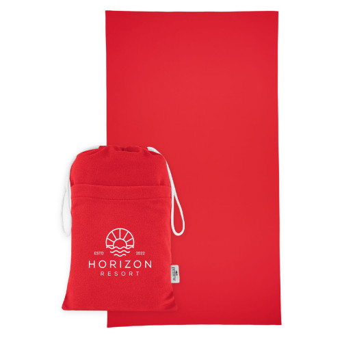 Sand-Free rPET Beach Towel With Pouch