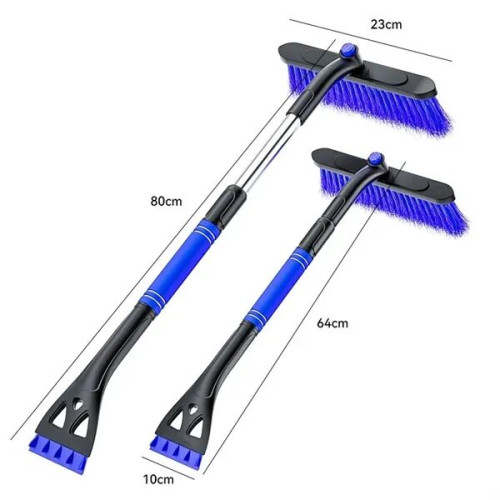 Extendable Snow Brush with 360 degrees Ice Scraper Handle