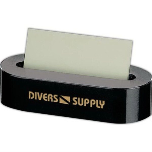 Oval Business Card Holder - Black Marble