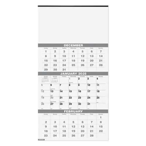 Three Months Calendar