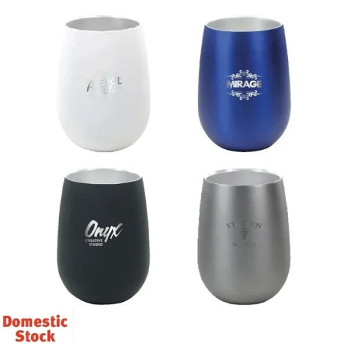 12 oz. Recycled Stainless Wine Glass, Laser, Standard