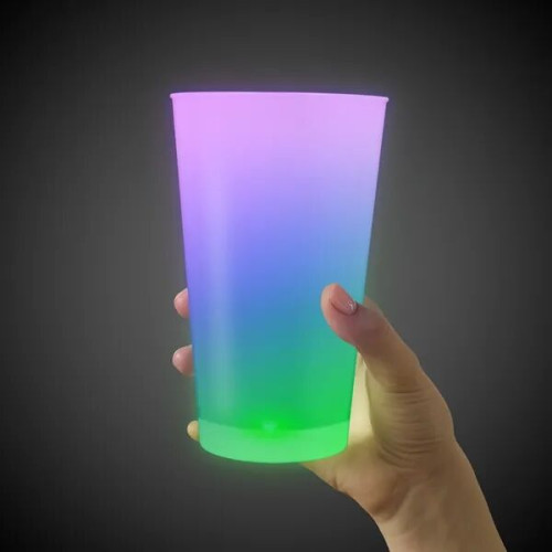 LED Glow Light Up Neon Look 16 oz Pint Glass