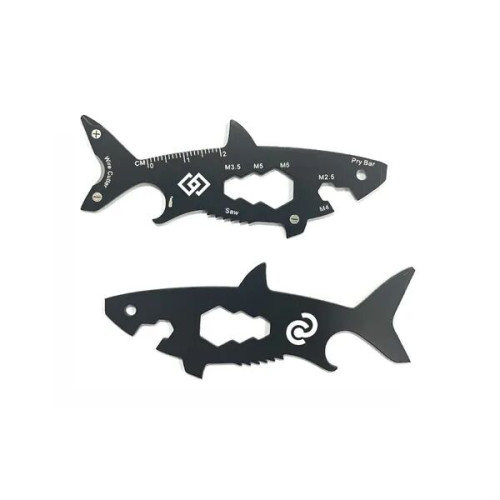 GearCard 15-in-1 Shark-Shaped Multi-Tool Steel Wallet Card