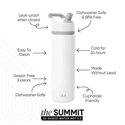 22 oz Simple Modern® Stainless Steel Insulated Water Bottle