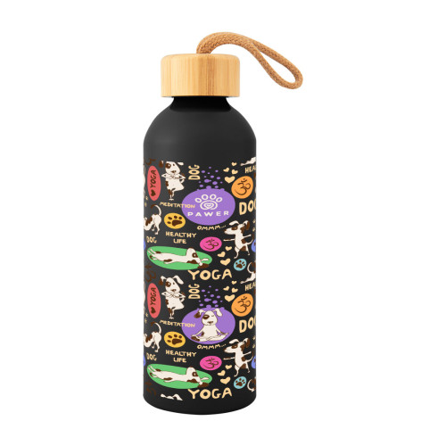 25 Oz. Full Color Blaire Recycled Aluminum Bottle With Bamboo Lid