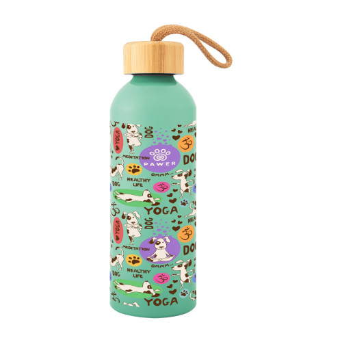 25 Oz. Full Color Blaire Recycled Aluminum Bottle With Bamboo Lid