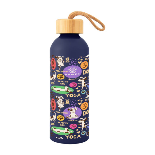 25 Oz. Full Color Blaire Recycled Aluminum Bottle With Bamboo Lid