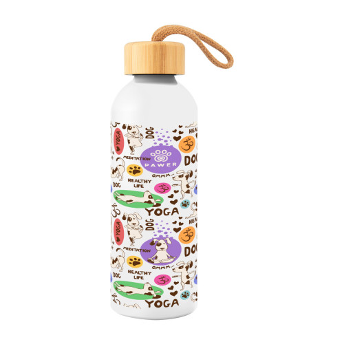 25 Oz. Full Color Blaire Recycled Aluminum Bottle With Bamboo Lid