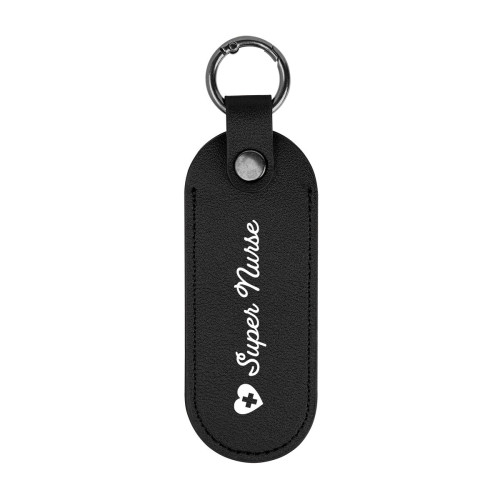 Bates Leatherette Key Tag With Carabiner