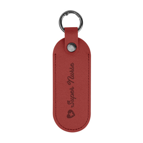 Bates Leatherette Key Tag With Carabiner