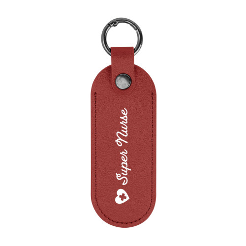 Bates Leatherette Key Tag With Carabiner