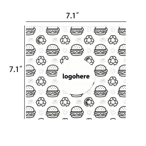 MOQ 500 Custom Printed Grease Resistant Burger Wrap Paper