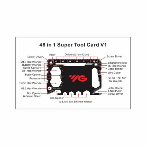 GearCard 46-in-1 Tool Card - Stainless Steel Multi-Tool