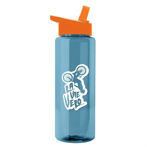 Garyline® Slim Fit RPET Bottle with Flip-Straw Lid - 32 oz.