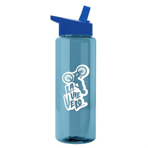 Garyline® Slim Fit RPET Bottle with Flip-Straw Lid - 32 oz.