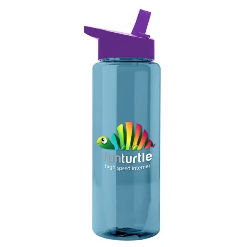 Garyline® Slim Fit RPET Bottle with Flip-Straw Lid - 32 oz.