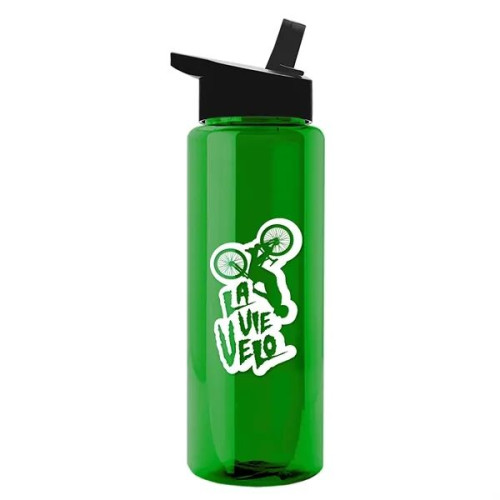 Garyline® Slim Fit RPET Bottle with Flip-Straw Lid - 32 oz.