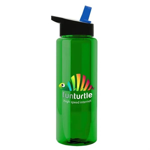 Garyline® Slim Fit RPET Bottle with Flip-Straw Lid - 32 oz.
