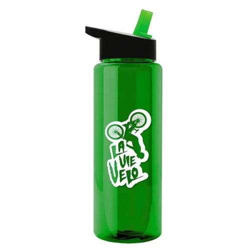 Garyline® Slim Fit RPET Bottle with Flip-Straw Lid - 32 oz.