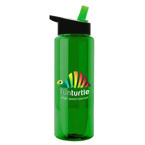Garyline® Slim Fit RPET Bottle with Flip-Straw Lid - 32 oz.